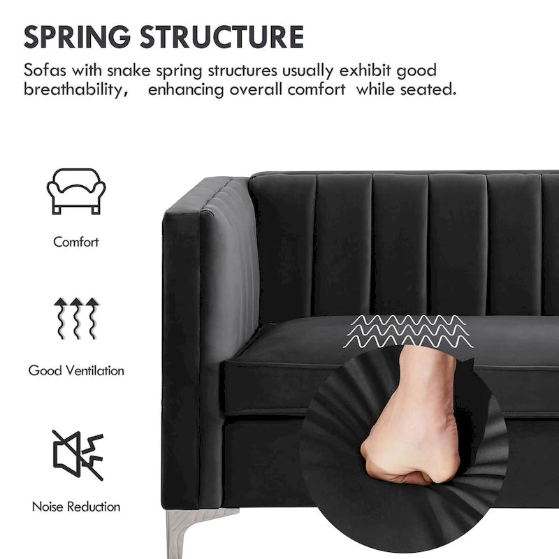 Morden Fort Living Room Furniture Sets Couches for Living Room, Chair, Couch and Sofa 3 Pieces, Fabric, Dutch Velvet