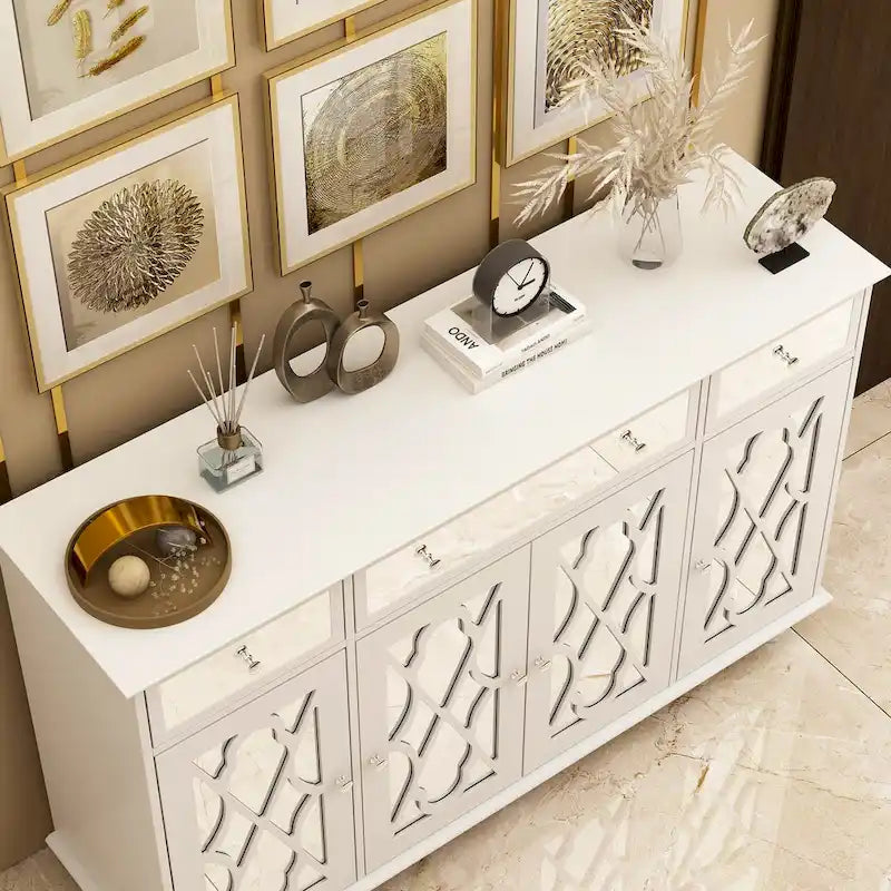 55W Mirrored Credenza Sideboards Buffets Cabinet Bookcase Living Room