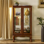 Curio Cabinet Lighted Curio Diapaly Cabinet with Adjustable Shelves