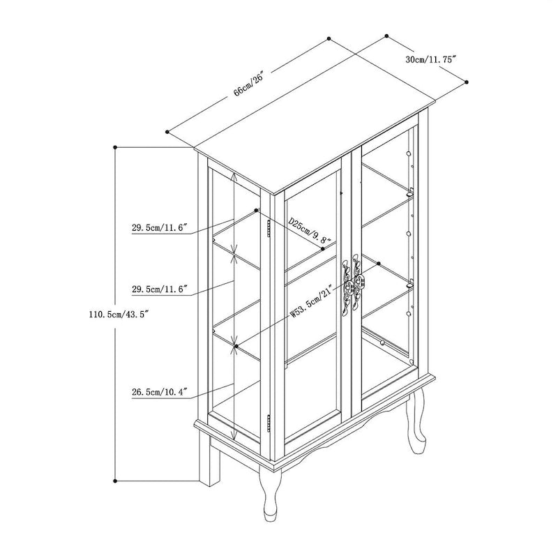 Curio Cabinet Lighted Curio Diapaly Cabinet with Adjustable Shelves