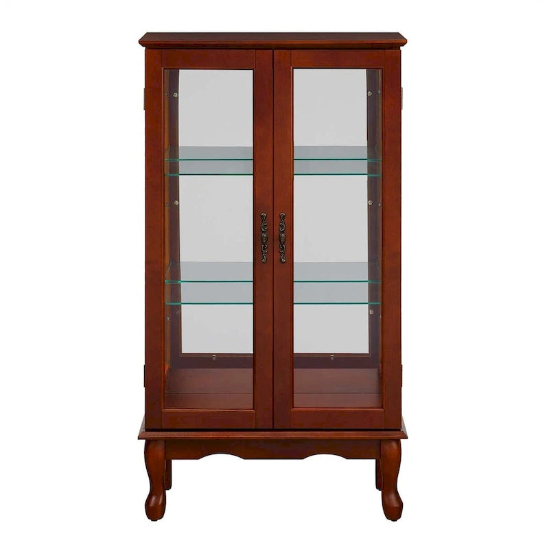 Curio Cabinet Lighted Curio Diapaly Cabinet with Adjustable Shelves