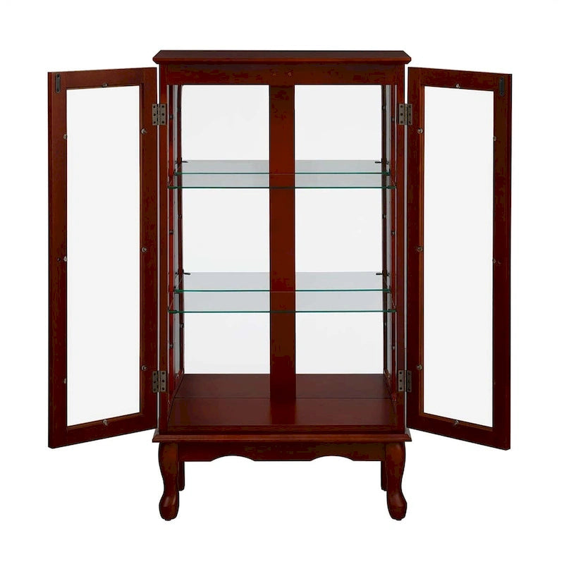 Curio Cabinet Lighted Curio Diapaly Cabinet with Adjustable Shelves