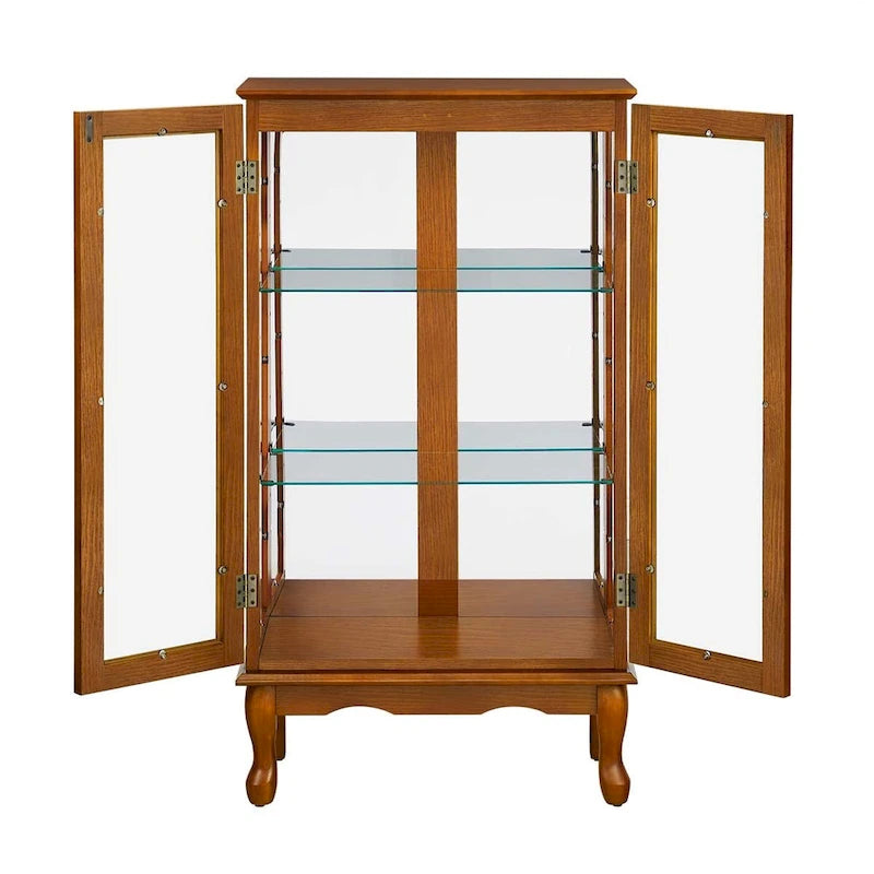 Curio Cabinet Lighted Curio Diapaly Cabinet with Adjustable Shelves