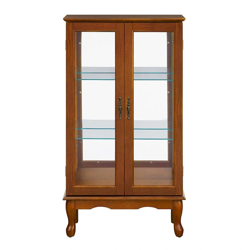 Curio Cabinet Lighted Curio Diapaly Cabinet with Adjustable Shelves