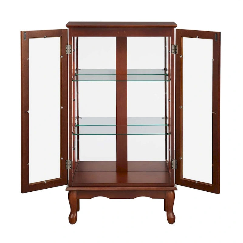 Curio Cabinet Lighted Curio Diapaly Cabinet with Adjustable Shelves