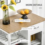 HOMCOM Utility Kitchen Cart, Rolling Kitchen Island Storage Trolley