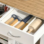 HOMCOM Utility Kitchen Cart, Rolling Kitchen Island Storage Trolley