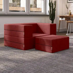 Jaxx Zipline Convertible Sleeper Chair and Ottoman/ Twin-size Bed