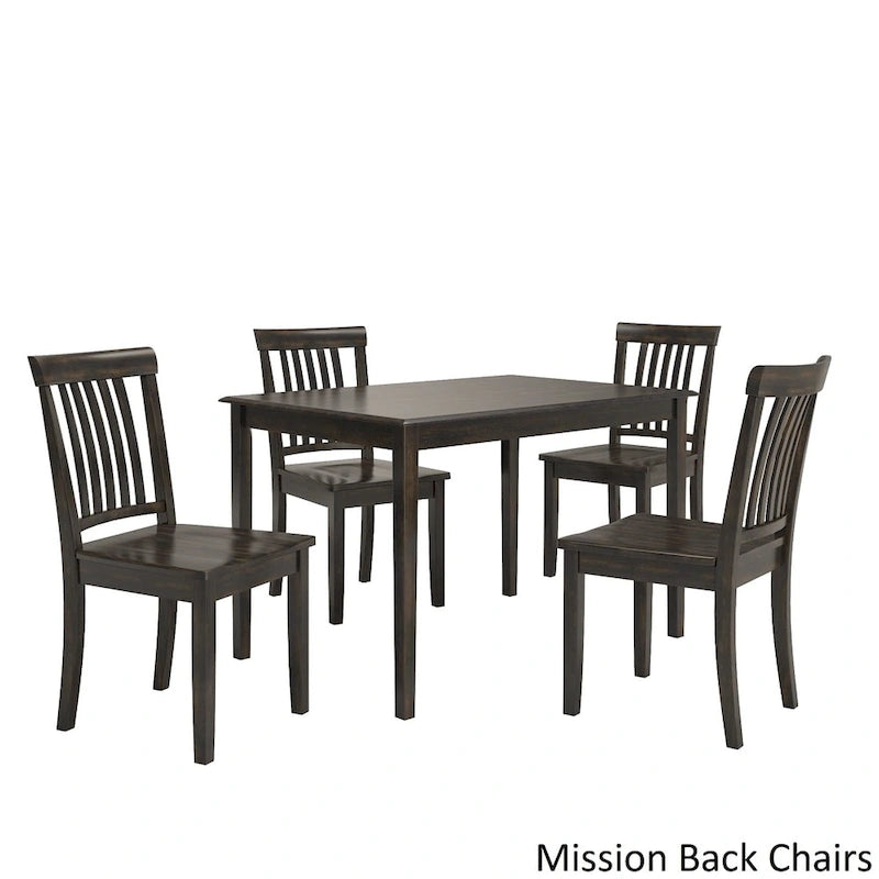 Set da pranzo Wilmington II 5 pezzi rettangolare nero antico 48 pollici di iNSPIRE Q Classic