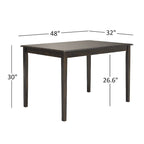 Wilmington II 48-Inch Rectangular Antique Black 5-Piece Dining Set by iNSPIRE Q Classic