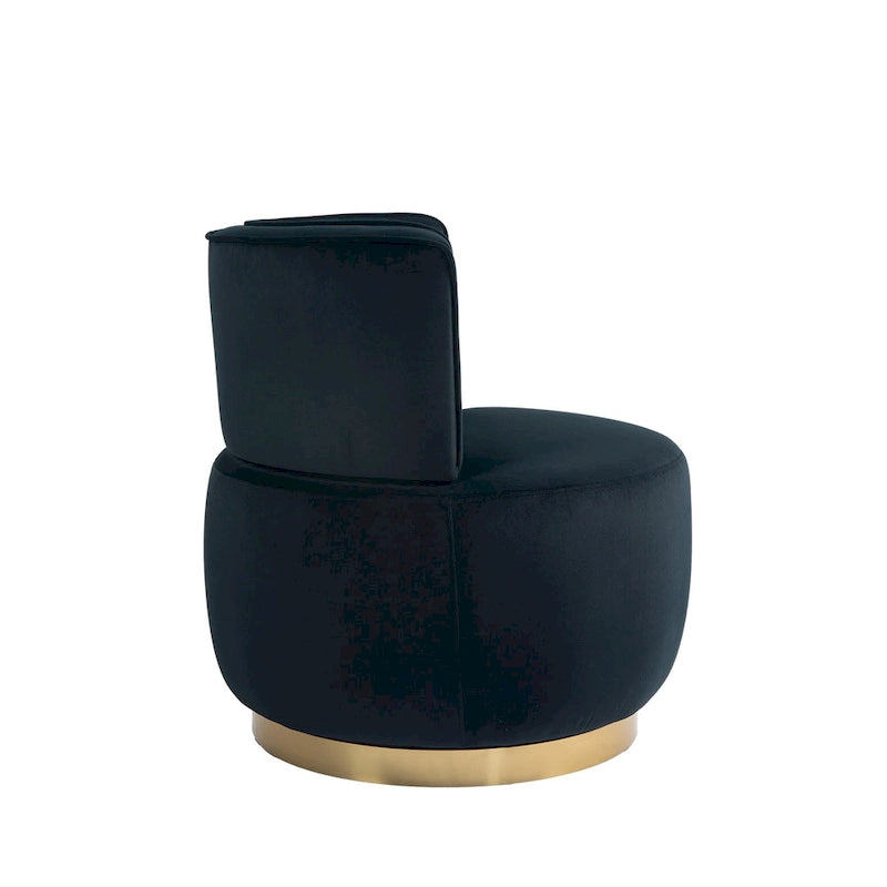 Poltrone rotonde a botte senza braccioli, girevoli a 360 gradi, rivestite in velluto HOMEFUN