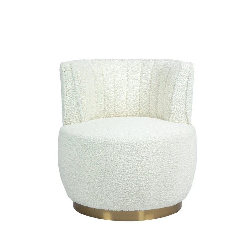 Poltrone rotonde a botte senza braccioli, girevoli a 360 gradi, rivestite in velluto HOMEFUN