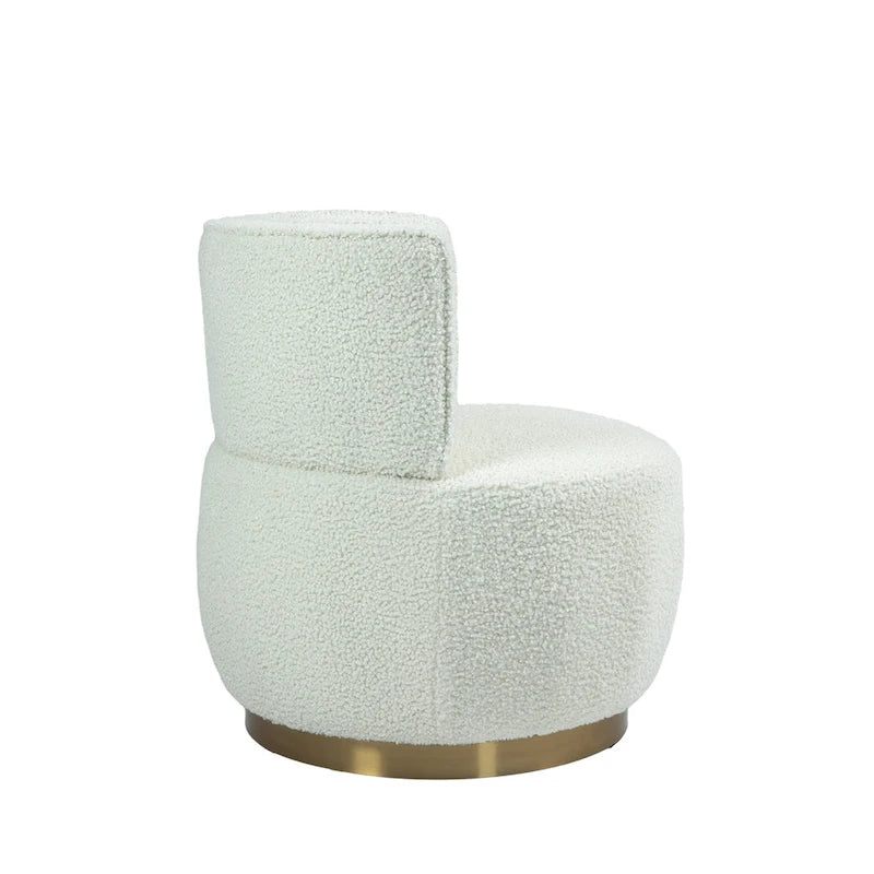 Poltrone rotonde a botte senza braccioli, girevoli a 360 gradi, rivestite in velluto HOMEFUN