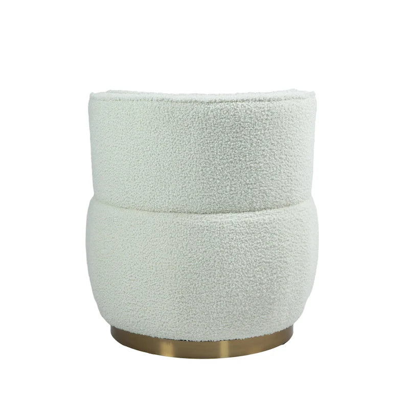 Poltrone rotonde a botte senza braccioli, girevoli a 360 gradi, rivestite in velluto HOMEFUN