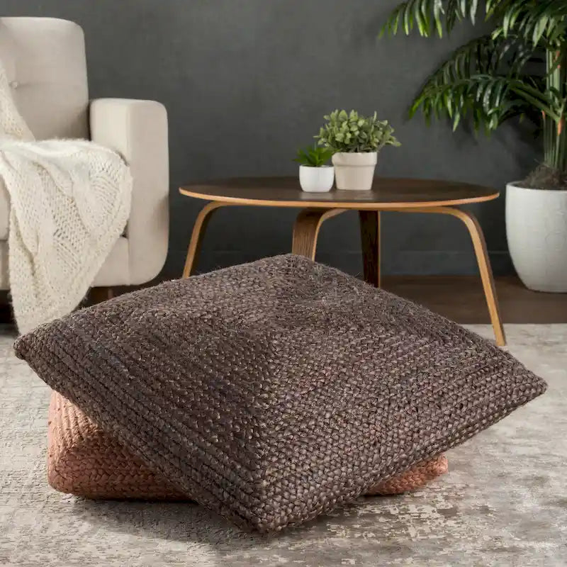 Pouf/Cuscino da pavimento Faxon in iuta testurizzata The Curated Nomad
