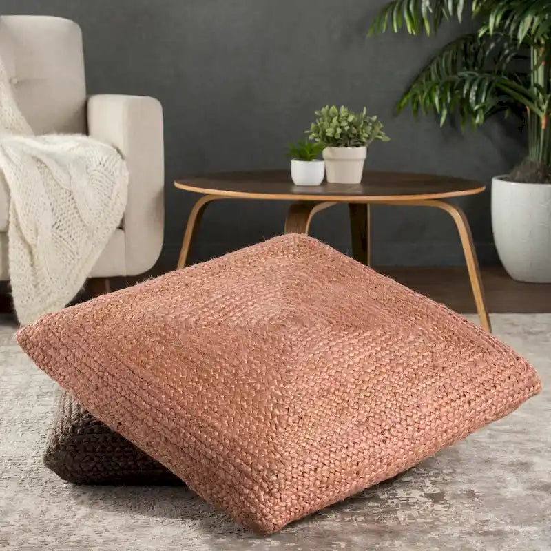 Pouf/Cuscino da pavimento Faxon in iuta testurizzata The Curated Nomad