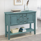 Credenza/Mobile Buffet in Stile Retrò, Tavolino Consolle in Legno con Ripiano Inferiore, Facile da Montare, per Soggiorno, Cucina, Ingresso