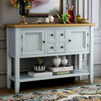 Credenza/Mobile Buffet in Stile Retrò, Tavolino Consolle in Legno con Ripiano Inferiore, Facile da Montare, per Soggiorno, Cucina, Ingresso