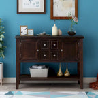 Credenza/Mobile Buffet in Stile Retrò, Tavolino Consolle in Legno con Ripiano Inferiore, Facile da Montare, per Soggiorno, Cucina, Ingresso