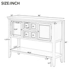 Credenza/Mobile Buffet in Stile Retrò, Tavolino Consolle in Legno con Ripiano Inferiore, Facile da Montare, per Soggiorno, Cucina, Ingresso