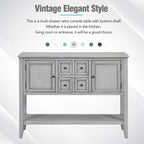 Credenza/Mobile Buffet in Stile Retrò, Tavolino Consolle in Legno con Ripiano Inferiore, Facile da Montare, per Soggiorno, Cucina, Ingresso