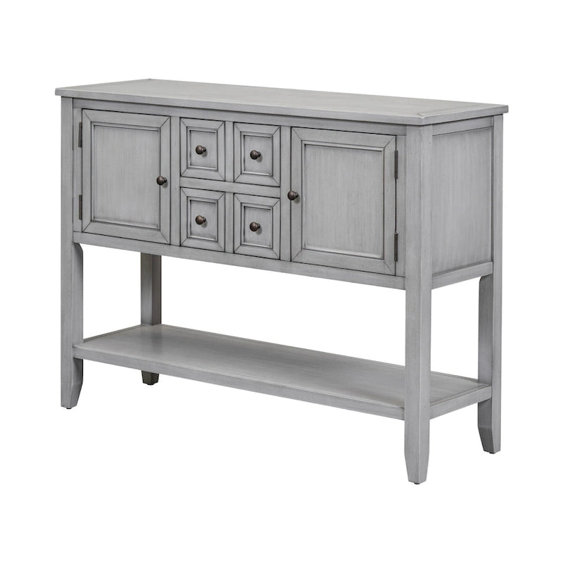 Credenza/Mobile Buffet in Stile Retrò, Tavolino Consolle in Legno con Ripiano Inferiore, Facile da Montare, per Soggiorno, Cucina, Ingresso