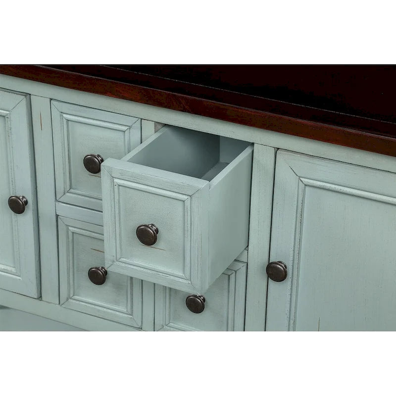 Credenza/Mobile Buffet in Stile Retrò, Tavolino Consolle in Legno con Ripiano Inferiore, Facile da Montare, per Soggiorno, Cucina, Ingresso