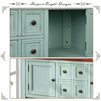 Credenza/Mobile Buffet in Stile Retrò, Tavolino Consolle in Legno con Ripiano Inferiore, Facile da Montare, per Soggiorno, Cucina, Ingresso