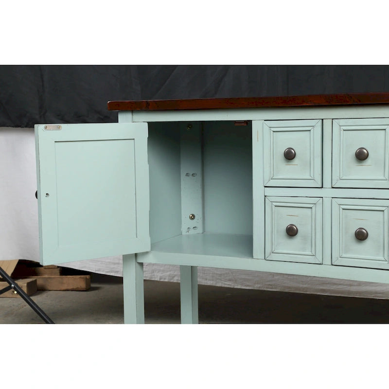 Credenza/Mobile Buffet in Stile Retrò, Tavolino Consolle in Legno con Ripiano Inferiore, Facile da Montare, per Soggiorno, Cucina, Ingresso