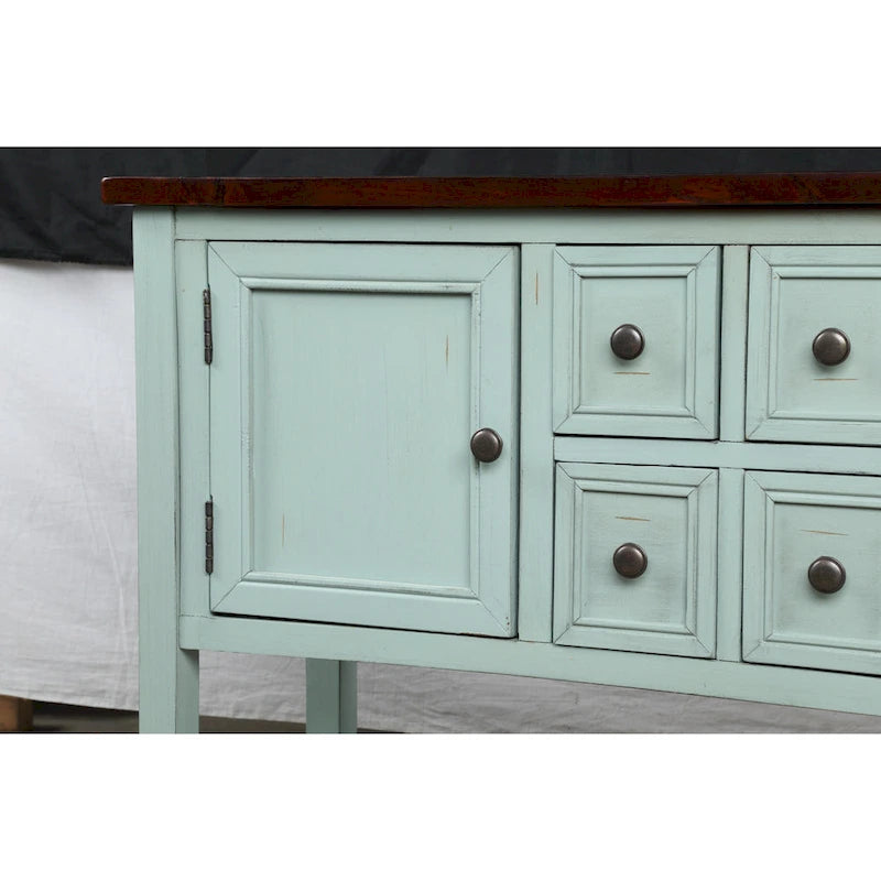 Credenza/Mobile Buffet in Stile Retrò, Tavolino Consolle in Legno con Ripiano Inferiore, Facile da Montare, per Soggiorno, Cucina, Ingresso