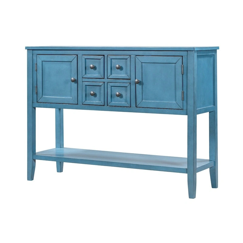 Credenza/Mobile Buffet in Stile Retrò, Tavolino Consolle in Legno con Ripiano Inferiore, Facile da Montare, per Soggiorno, Cucina, Ingresso