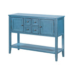 Credenza/Mobile Buffet in Stile Retrò, Tavolino Consolle in Legno con Ripiano Inferiore, Facile da Montare, per Soggiorno, Cucina, Ingresso