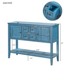 Credenza/Mobile Buffet in Stile Retrò, Tavolino Consolle in Legno con Ripiano Inferiore, Facile da Montare, per Soggiorno, Cucina, Ingresso