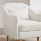 VANOMi 28.34W Set Of 2 Accent Armchair, Velvet Barrel Chair with Solid Wood Legs
