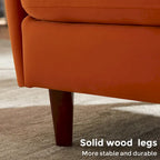 VANOMi 28.34W Set Of 2 Accent Armchair, Velvet Barrel Chair with Solid Wood Legs