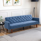 Divano letto futon in velluto da 74 pollici, divanetto convertibile con schienale regolabile, divano letto con gambe affusolate in legno per piccoli spazi