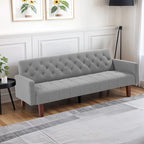 Divano letto futon in velluto da 74 pollici, divanetto convertibile con schienale regolabile, divano letto con gambe affusolate in legno per piccoli spazi