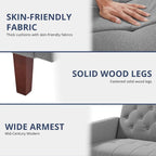 Divano letto futon in velluto da 74 pollici, divanetto convertibile con schienale regolabile, divano letto con gambe affusolate in legno per piccoli spazi