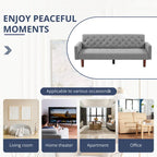 Divano letto futon in velluto da 74 pollici, divanetto convertibile con schienale regolabile, divano letto con gambe affusolate in legno per piccoli spazi