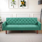 Divano letto futon in velluto da 74 pollici, divanetto convertibile con schienale regolabile, divano letto con gambe affusolate in legno per piccoli spazi