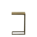 Carolina Living Aggie C-Form Accent Table - Harvest Oak Top - Aged Iron Base
