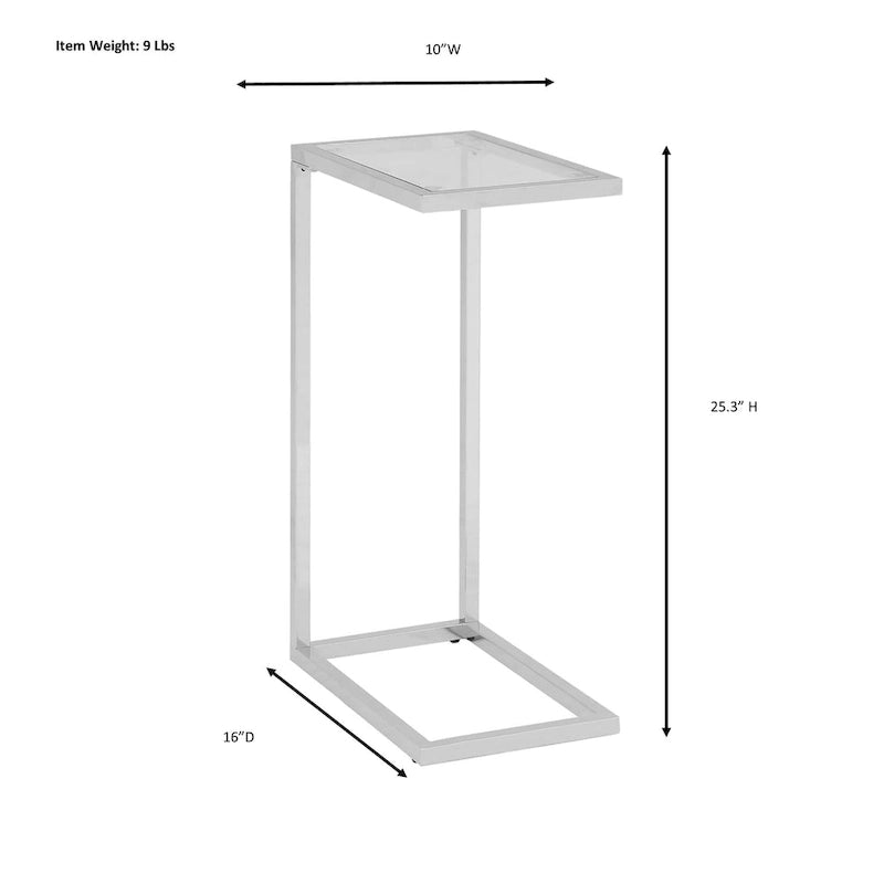 Carolina Living Aggie C-Form Accent Table - Harvest Oak Top - Aged Iron Base
