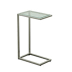 Carolina Living Aggie C-Form Accent Table - Harvest Oak Top - Aged Iron Base