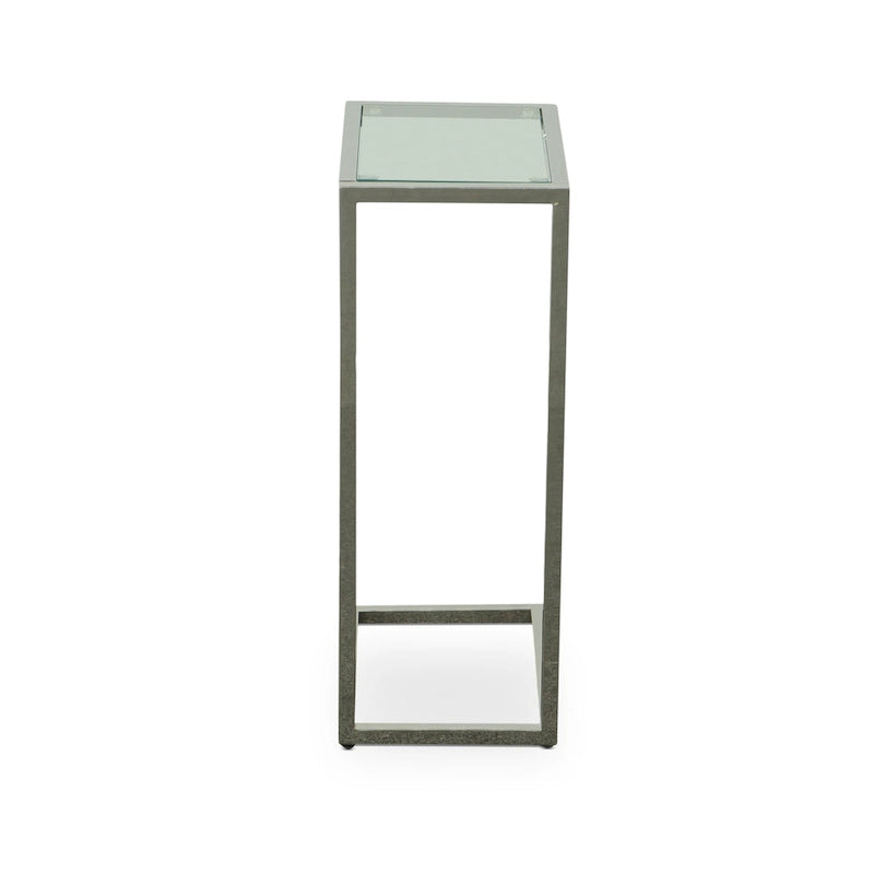 Carolina Living Aggie C-Form Accent Table - Harvest Oak Top - Aged Iron Base