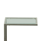 Carolina Living Aggie C-Form Accent Table - Harvest Oak Top - Aged Iron Base