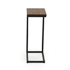 Carolina Living Aggie C-Form Accent Table - Harvest Oak Top - Aged Iron Base