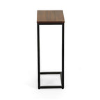 Carolina Living Aggie C-Form Accent Table - Harvest Oak Top - Aged Iron Base