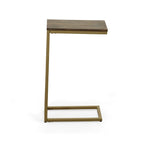 Carolina Living Aggie C-Form Accent Table - Harvest Oak Top - Aged Iron Base