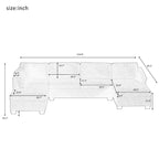 Modern U Shaped Oversized Chaise Sofa