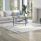 Sivil 36 Wide Round Coffee Table with Glass Top - 36 Wide